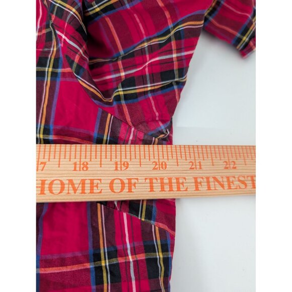 J Crew Factory Plaid Tartan Shirt Womens Size Large Red Long Sleeve Button Up - Picture 8 of 9